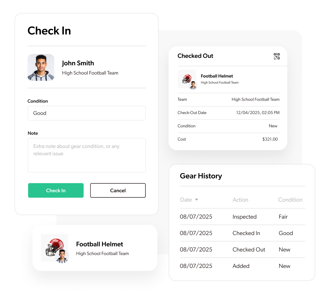 Check In / Check Out System interface