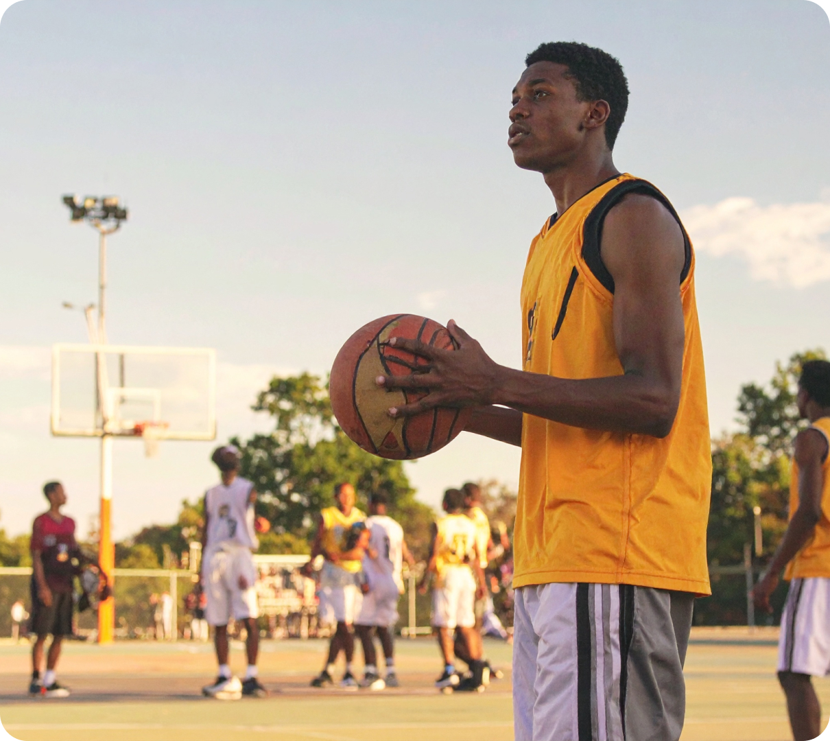 College athletes in action